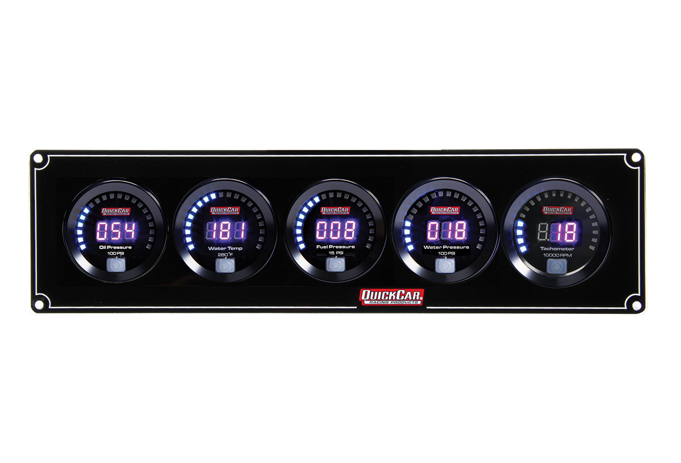 Quickcar Racing 67-4056 Digital 4-1 Gauge Panel OP/WT/FP/WP w/Tach Quickcar Racing 67-4056