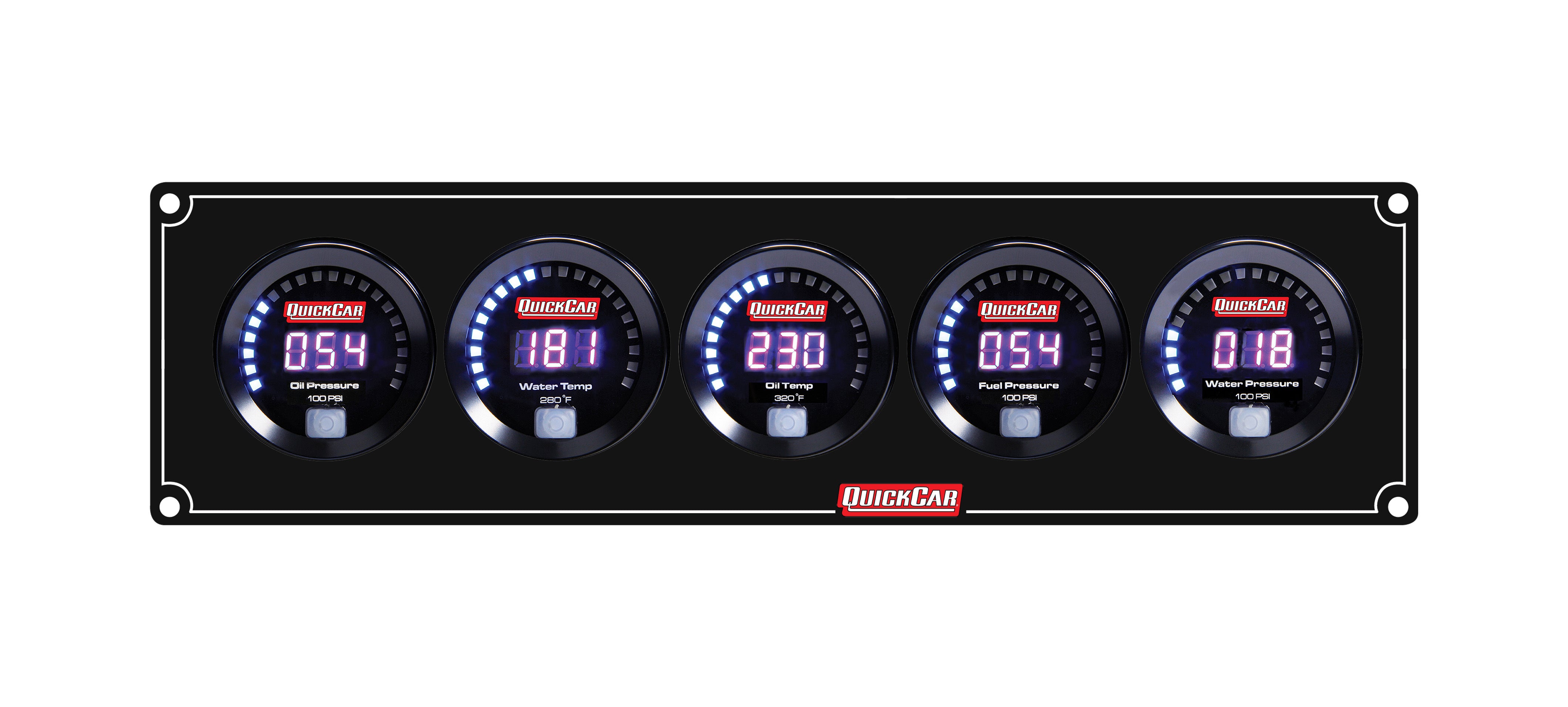 Quickcar Racing 67-5032 Digital 5 Gauge Panel OP/WT/OT/FP100/WP Quickcar Racing 67-5032