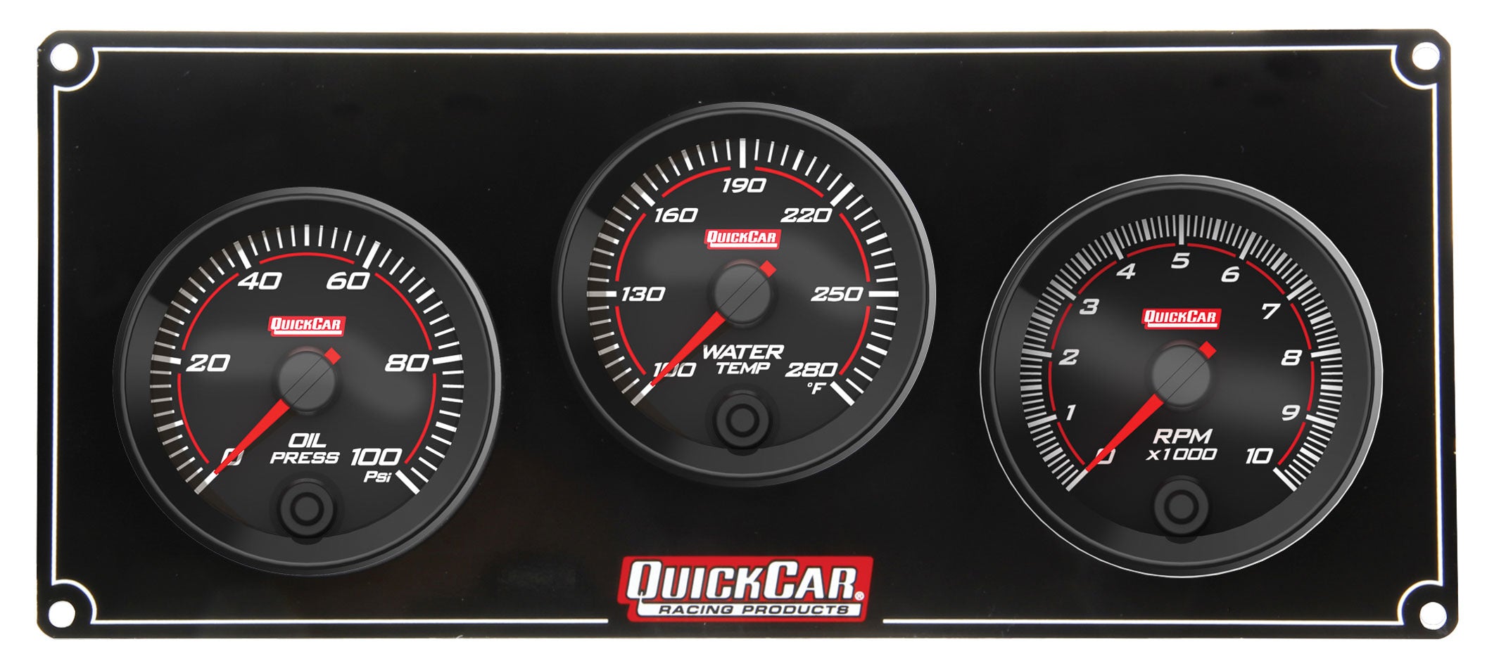 Quickcar Racing 69-2231 Redline 2-1 Gauge Panel OP/WT w/Recall Tach Quickcar Racing 69-2231