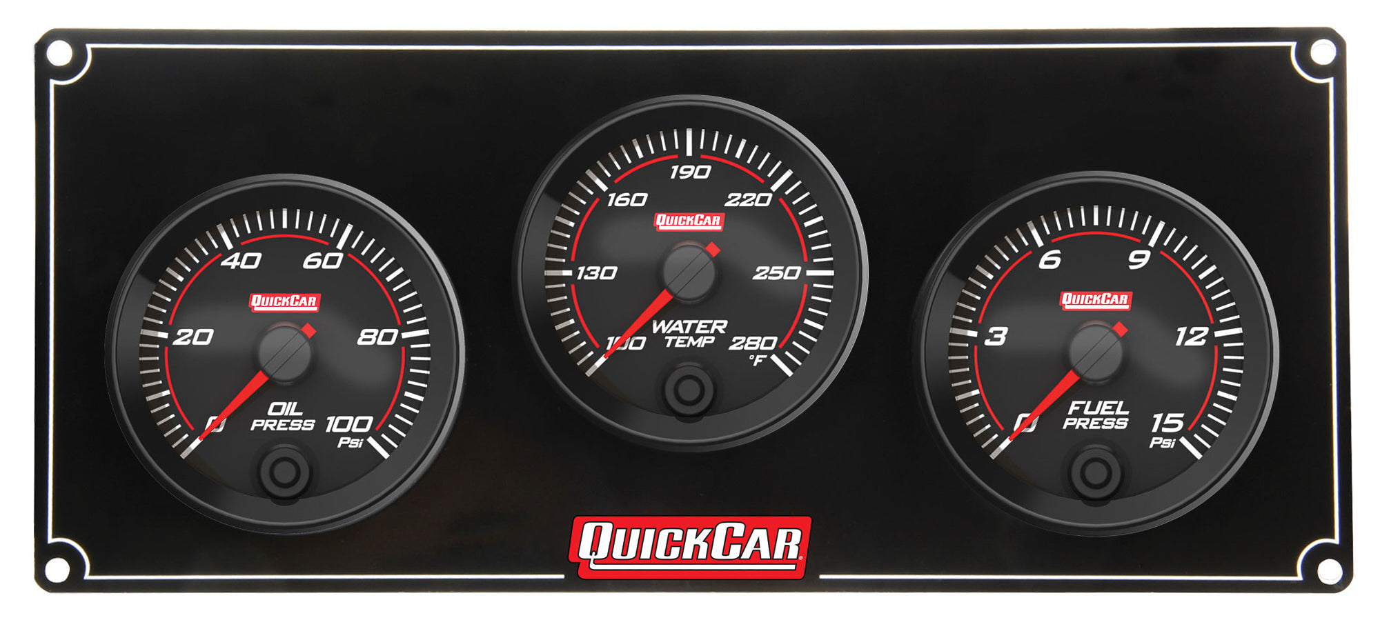 Quickcar Racing 69-3012 Redline 3 Gauge Panel OP/WT/FP Quickcar Racing 69-3012