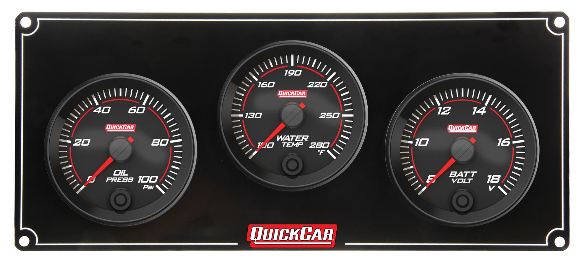 Quickcar Racing 69-3017 Redline 3 Gauge Panel OP/WT/VOLT Quickcar Racing 69-3017