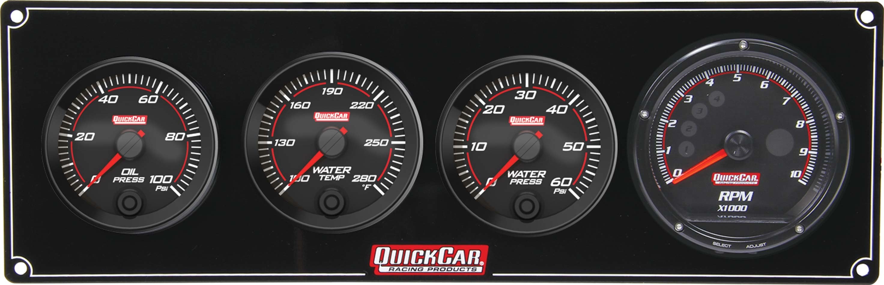 Quickcar Racing 69-3046 Redline 3-1 Gauge Panel OP/WT/WP w/Recall Tach Quickcar Racing 69-3046