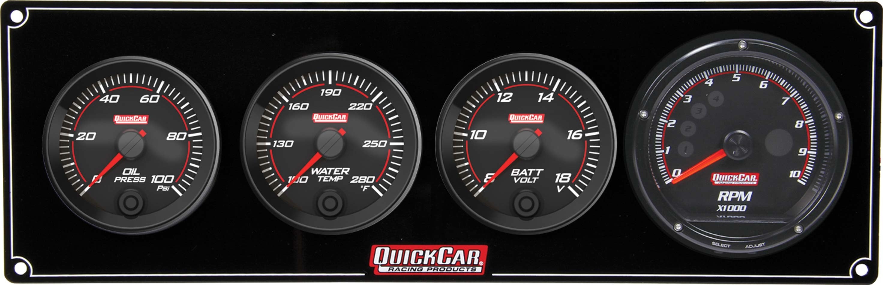 Quickcar Racing 69-3047 Redline 3-1 Gauge Panel OP/WT/Volt w/Recall Tach Quickcar Racing 69-3047