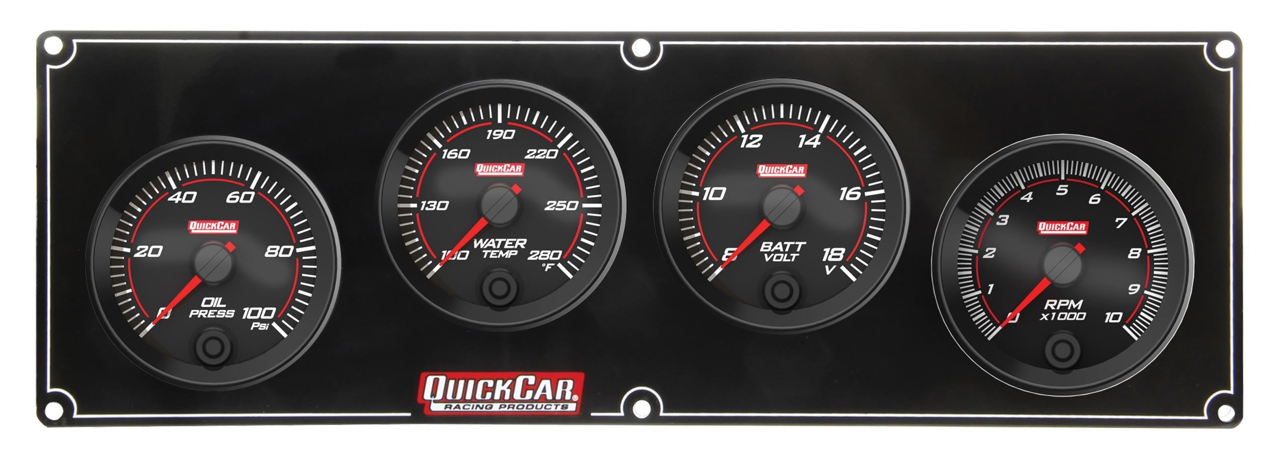 Quickcar Racing 69-3247 Redline 3-1 Gauge Panel OP/WT/Volt w/2-5/8in Tac Quickcar Racing 69-3247
