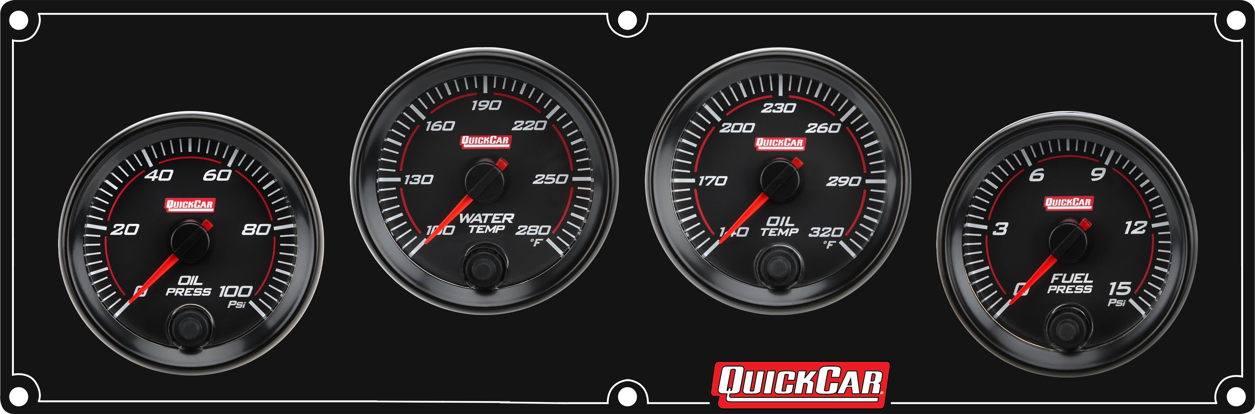 Quickcar Racing 69-4021 Redline 4-1 Gauge Panel OP/WT/OT/FP Quickcar Racing 69-4021