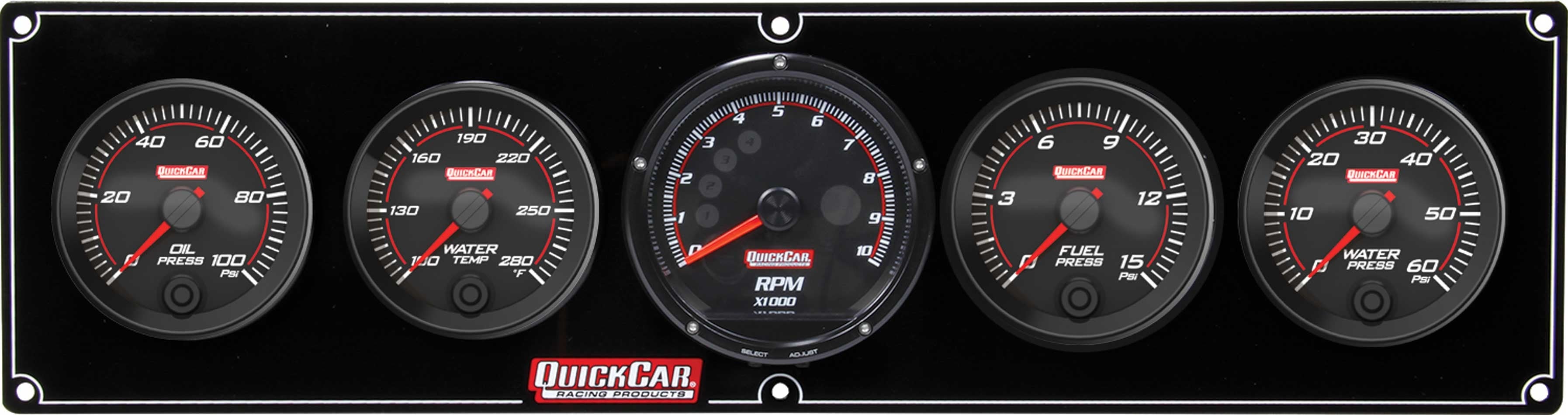Quickcar Racing 69-4056 Redline 4-1 Gauge Panel OP/WT/FP/WP w/Recall Tac Quickcar Racing 69-4056