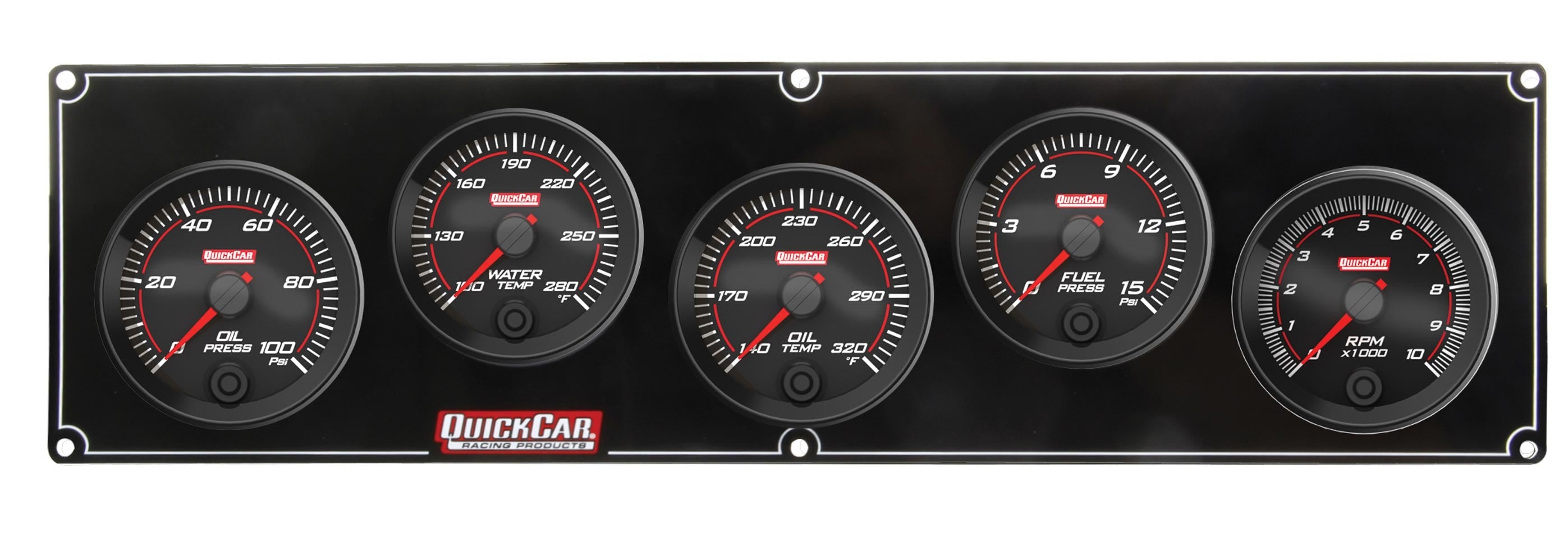 Quickcar Racing 69-4251 Redline 4-1 Gauge Panel OP/WT/OT/FP w/2-5/8 Tach Quickcar Racing 69-4251