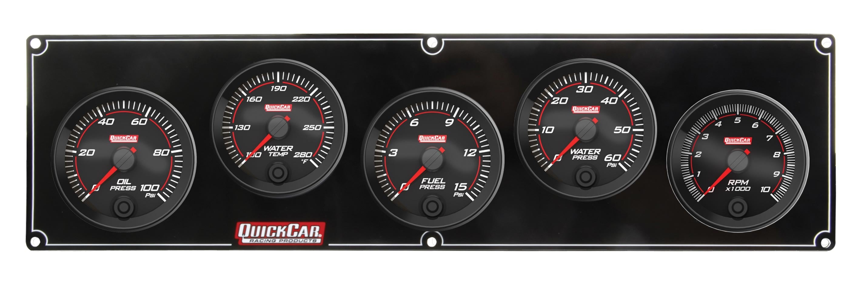 Quickcar Racing 69-4256 Redline 4-1 Gauge Panel OP/WT/FP/WP w/2-5/8 Tach Quickcar Racing 69-4256
