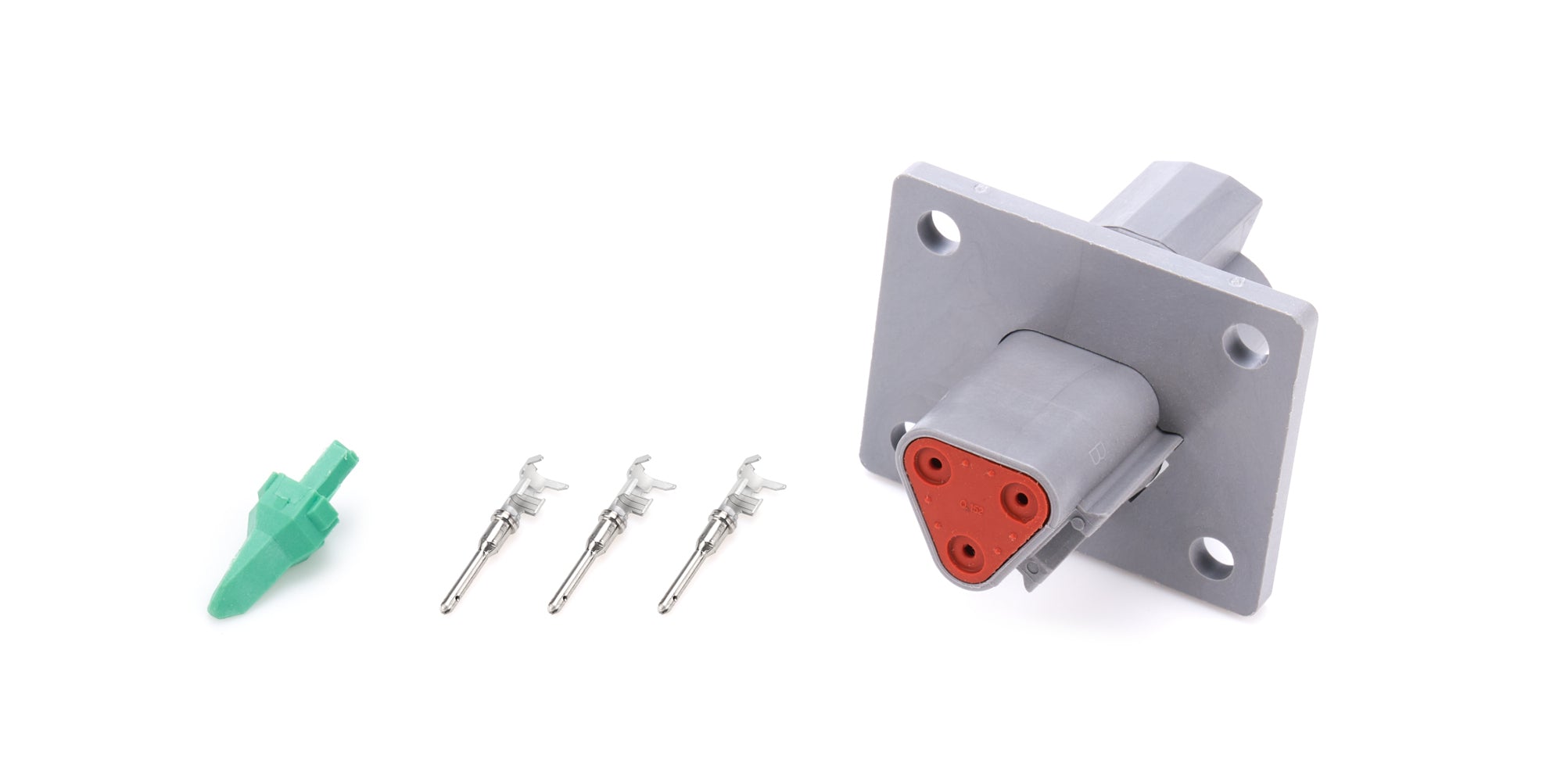 Quickcar Racing 71-337 Plug Deutsch 3 Pin Receptacle w/Flange Quickcar Racing 71-337