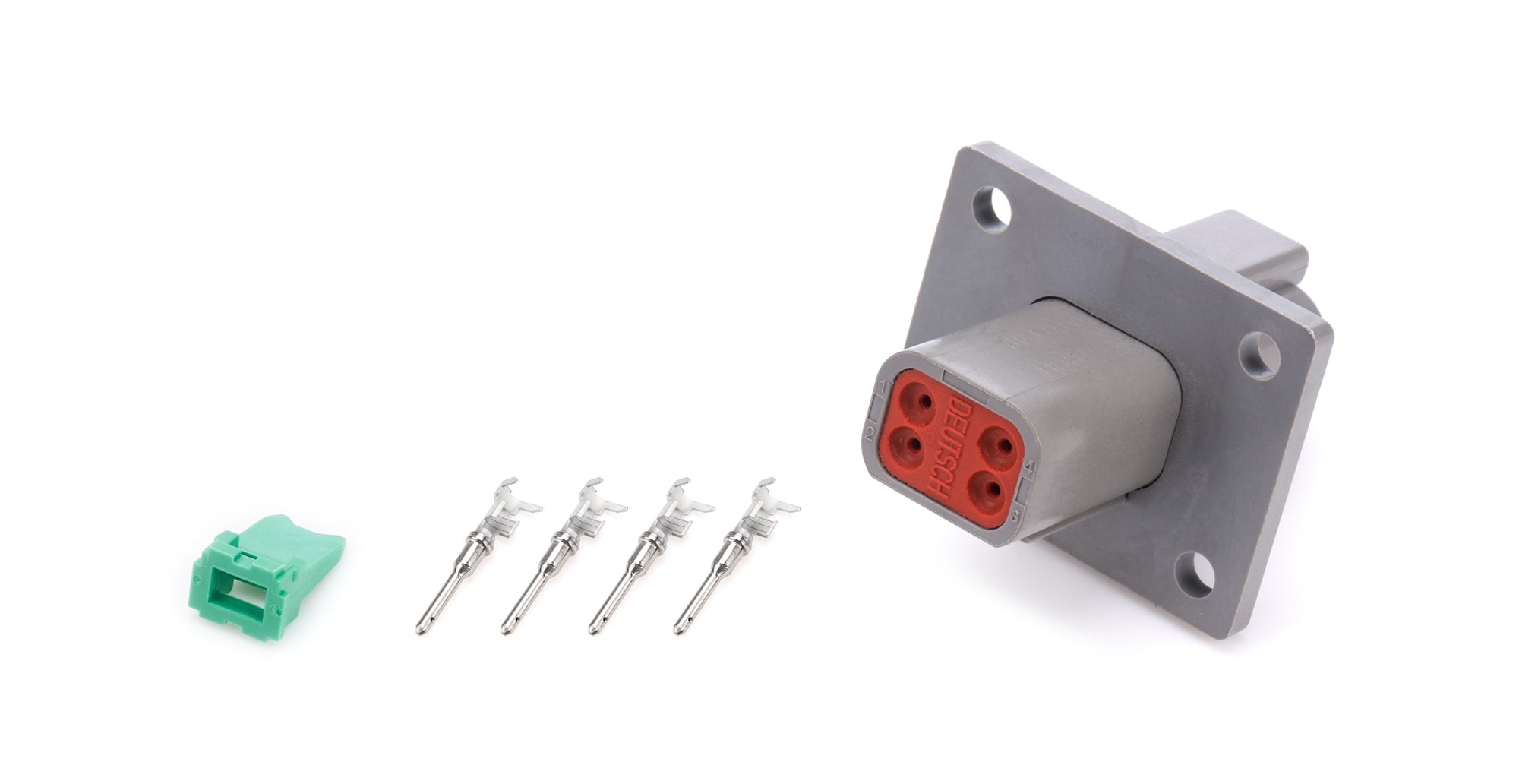 Quickcar Racing 71-347 Plug Deutsch 4 Pin Receptacle w/Flange Quickcar Racing 71-347