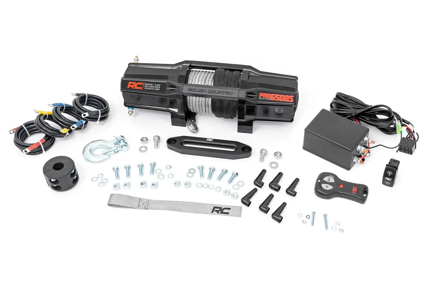 Rough Country RS6500SA UTV WINCH 6500LB WITH Rough Country RS6500SA
