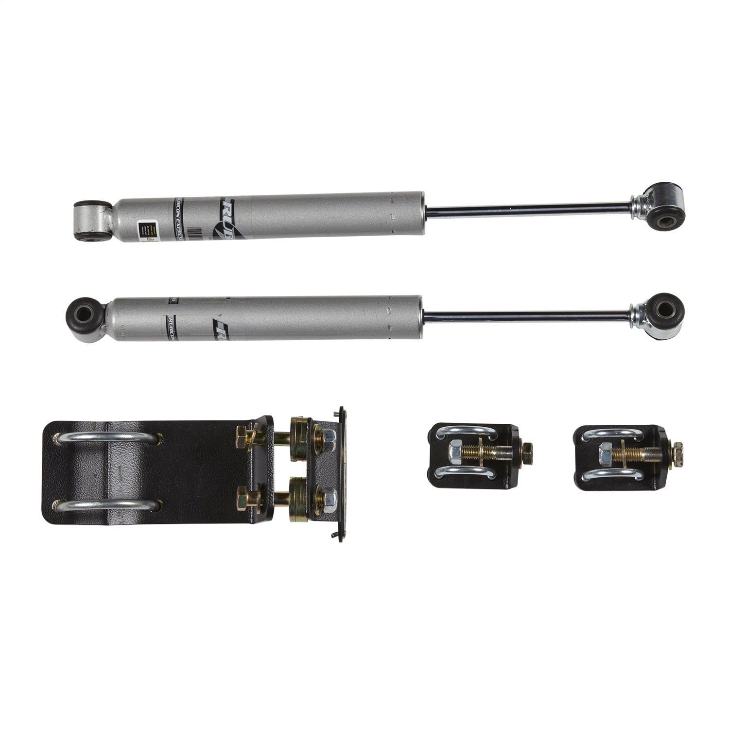 Rubicon Express RE1001M Dual Monotube Steering Stabilizer Bracket Kit; w/Shocks; Rubicon Express RE1001M