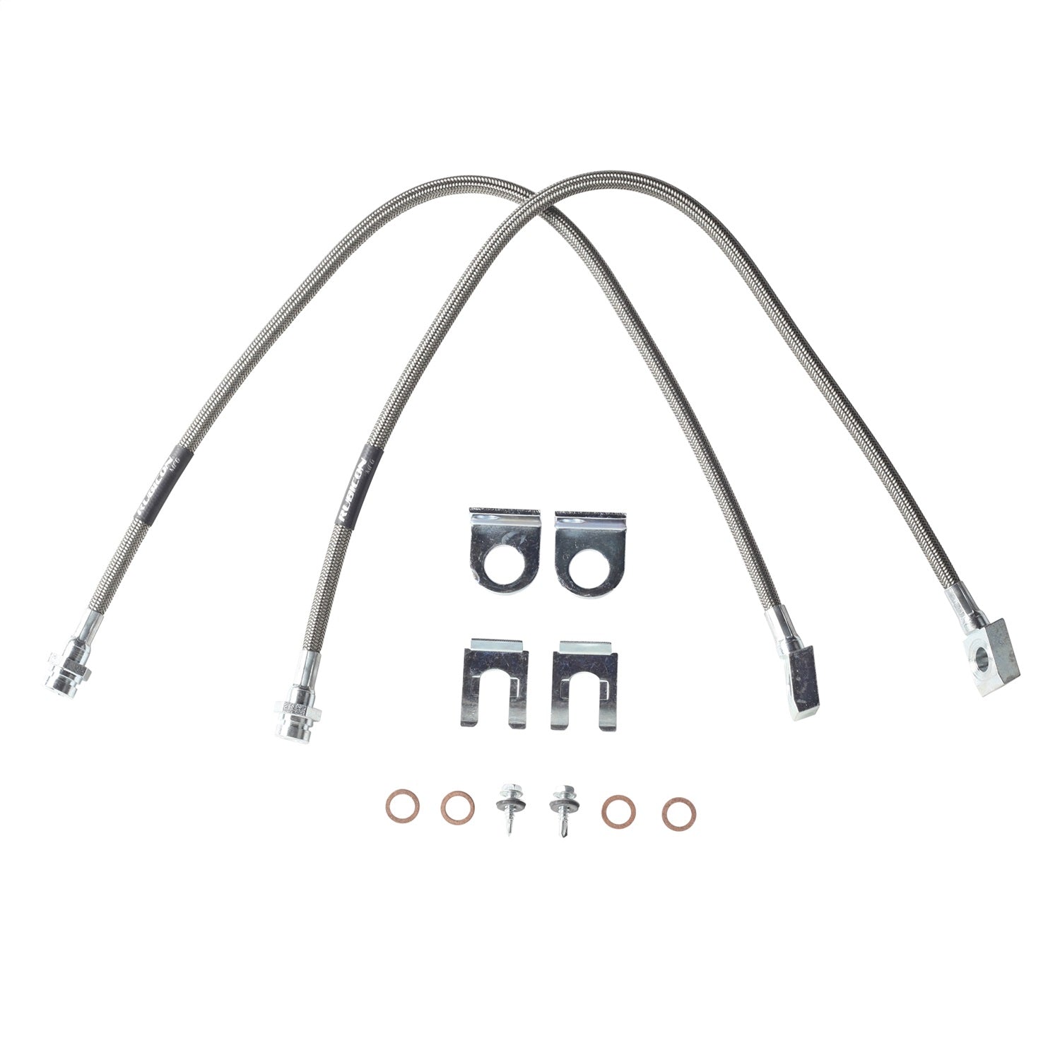 Rubicon Express RE1550 Brake Line Set; 22 in.; Front; Stainless Steel; Pair; Rubicon Express RE1550