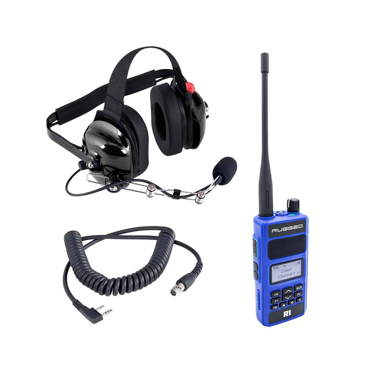 Rugged Radios CREW-R1 Radio Kit Crew Chief Spotter R1 UHF/VHF Rugged Radios CREW-R1