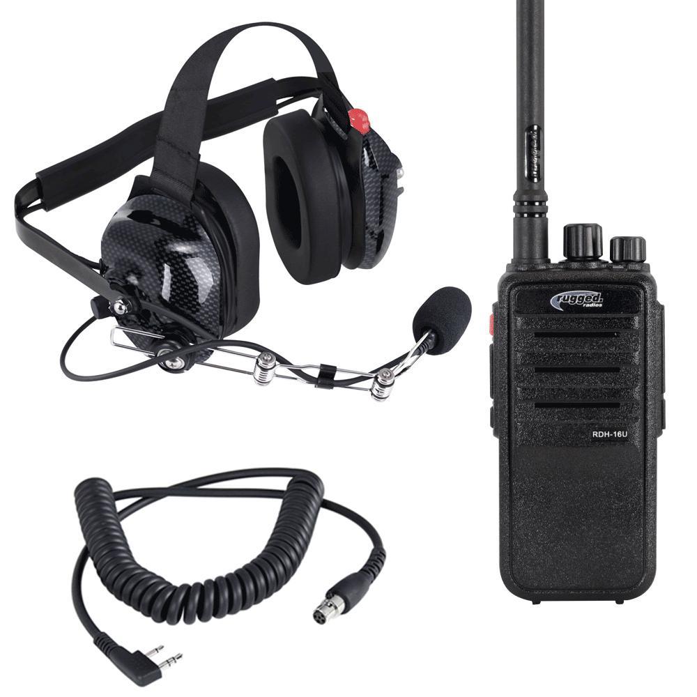 Rugged Radios CREW-RDH-U Radio Kit Crew Chief / Spotter 5watt UHF Rugged Radios CREW-RDH-U