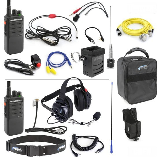 Rugged Radios NASCAR-RDH-U-LT Radio System Complete Team NASCAR 3C Long Rng Rugged Radios NASCAR-RDH-U-LT
