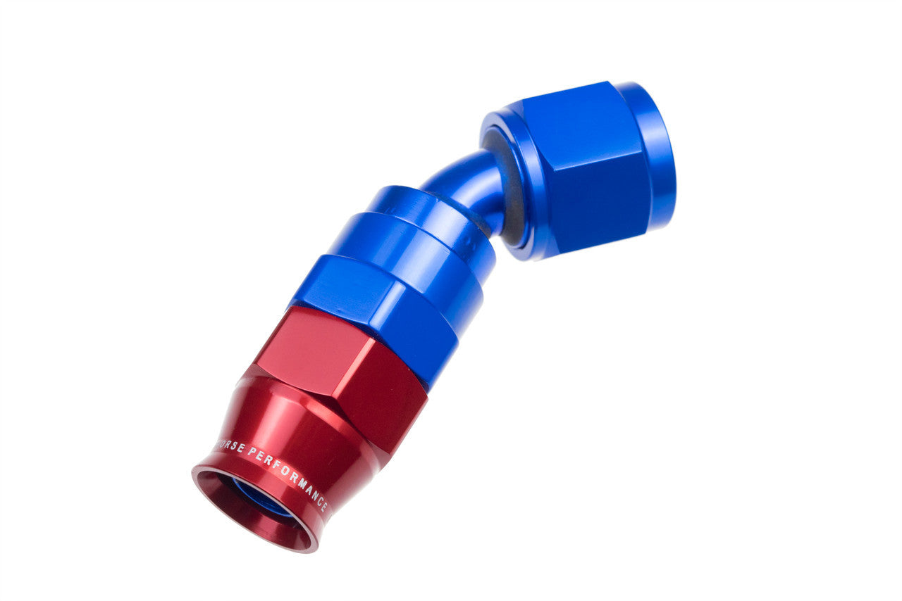 Redhorse Performance 1245-06-1 6AN 45 Degree PTFE Reusable Hose End Blue Redhorse Performance 1245-06-1