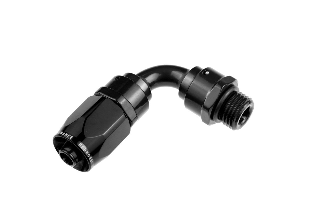 Redhorse Performance 1390-06-06-2 6AN Hose End 6AN ORB End 90Deg Tube Black Redhorse Performance 1390-06-06-2