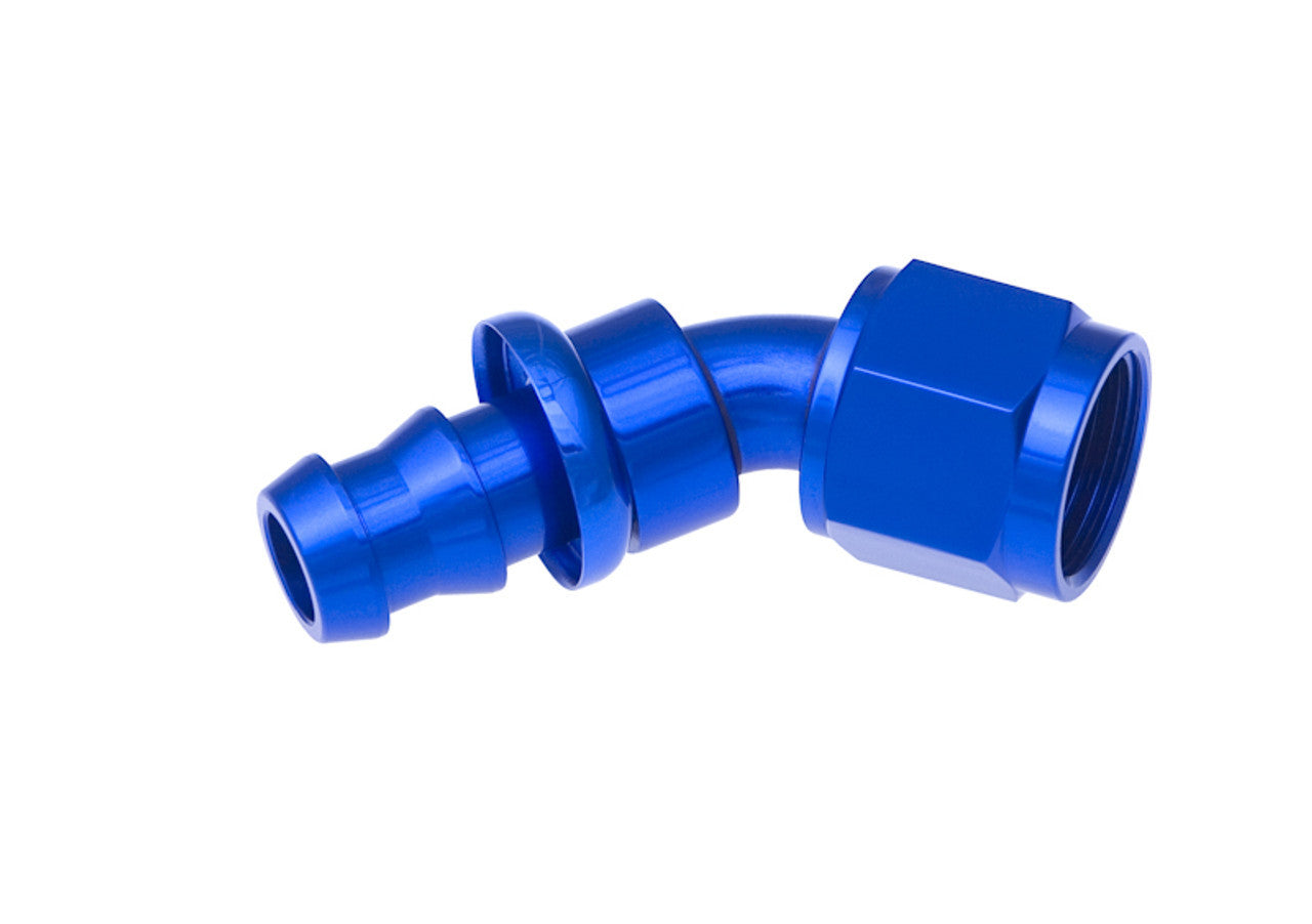 Redhorse Performance 2045-06-1 6AN Push Lock Hose End Blue 45-Deg Redhorse Performance 2045-06-1
