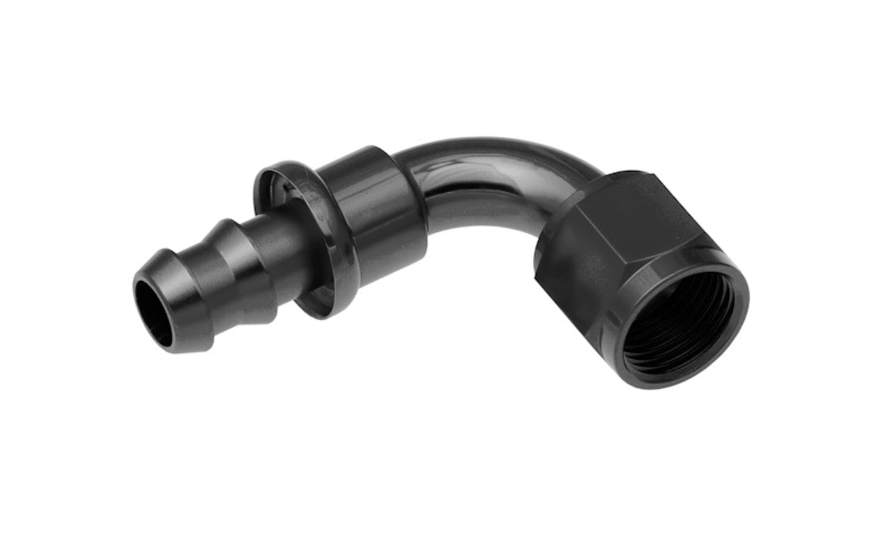 Redhorse Performance 2090-04-2 4AN Push Lock Hose End s- Black 90 Redhorse Performance 2090-04-2