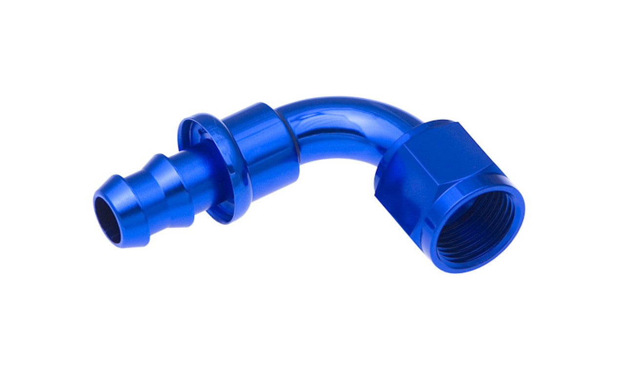 Redhorse Performance 2090-10-1 10AN Push Lock Hose End s- Blue 90 Redhorse Performance 2090-10-1