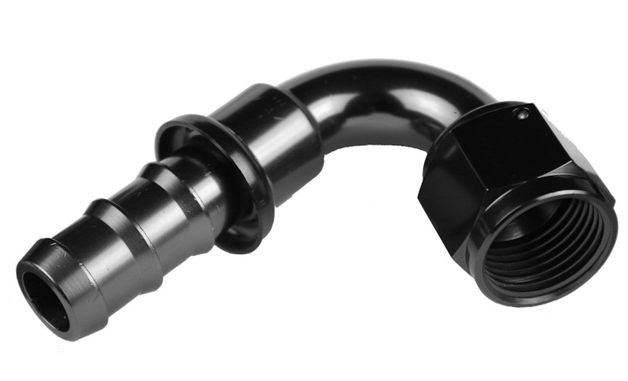 Redhorse Performance 2120-04-2 4AN 120 Degree AN/Hose End Push Lock Black Redhorse Performance 2120-04-2