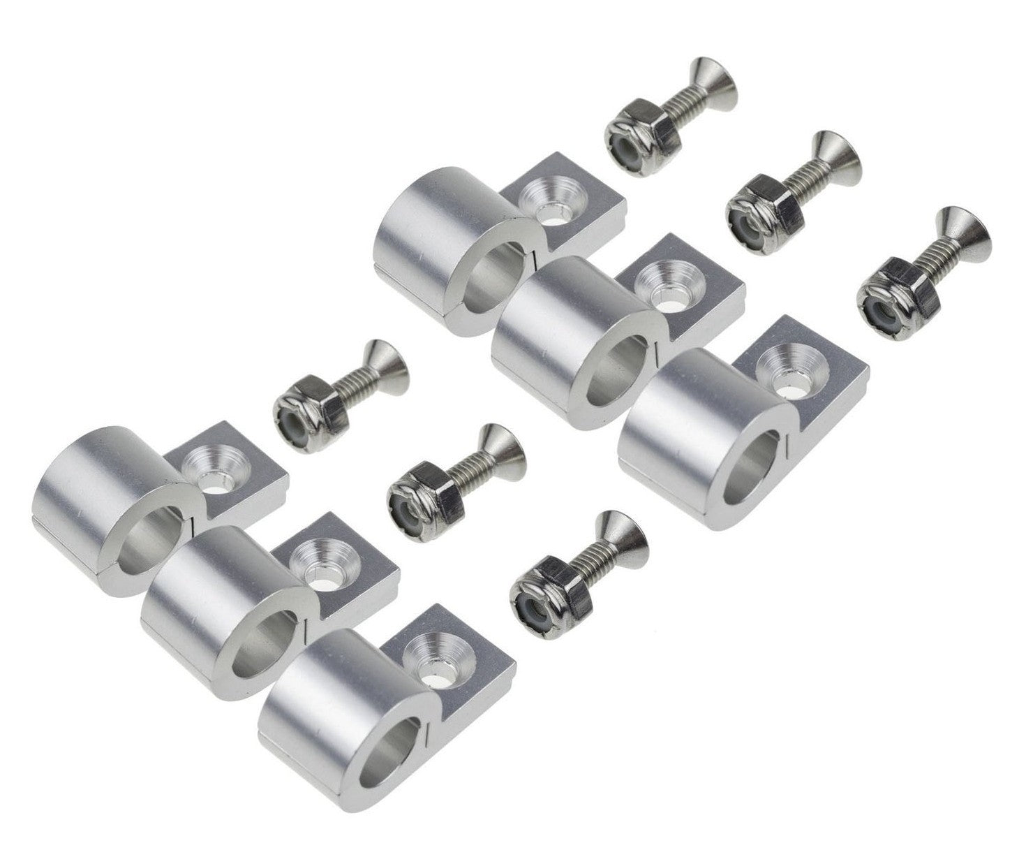 Redhorse Performance 320-14-5 1/4in Polished Aluminum Line Clamps 6/pkg Redhorse Performance 320-14-5