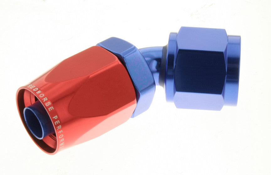 Redhorse Performance 6045-06-1 6AN 45Deg FM Hose End Aluminum Red/Blue Redhorse Performance 6045-06-1