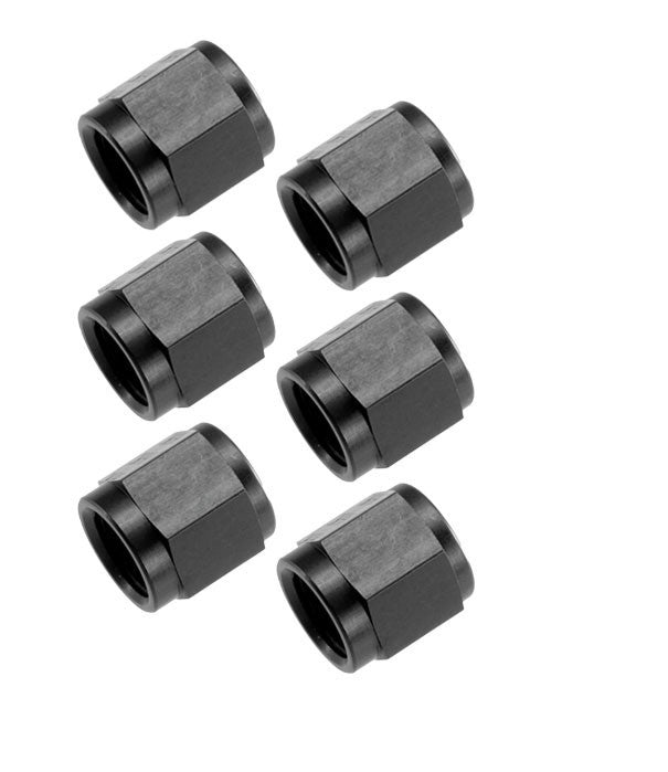 Redhorse Performance 818-04-2 4an Alm Tube Nuts 7/16-20 6pk Black Redhorse Performance 818-04-2