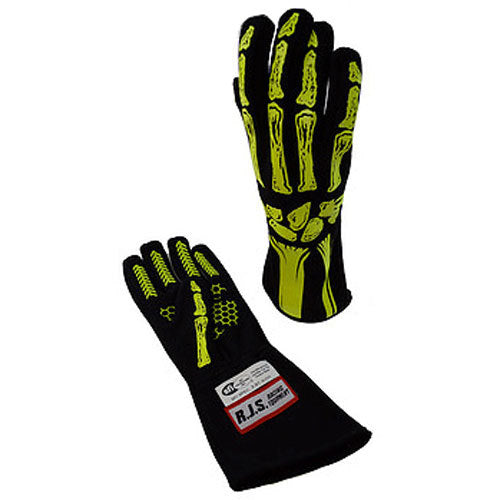 RJS 600090151 Single Layer Yellow Skeleton Gloves X-Large RJS 600090151