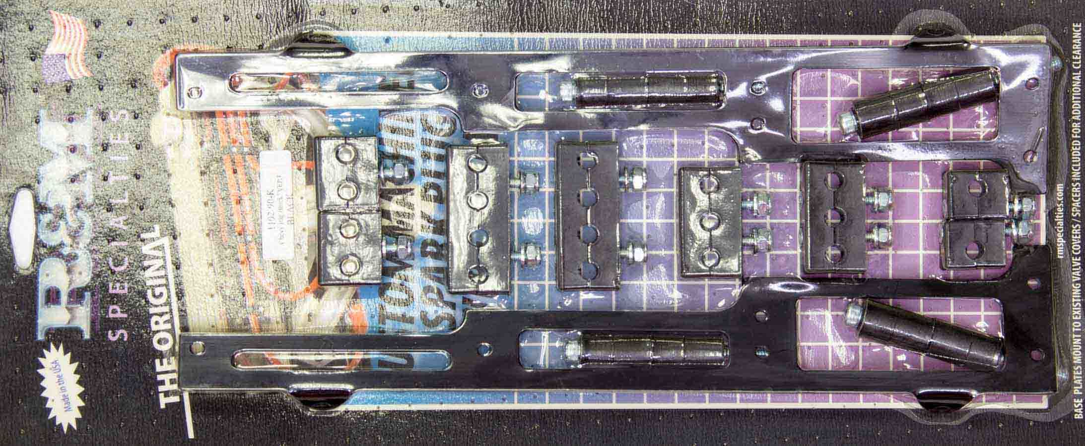 R and M Specialties 1102-90-K Spark Plug Wire Loom BBC Black Vertical Style R and M Specialties 1102-90-K