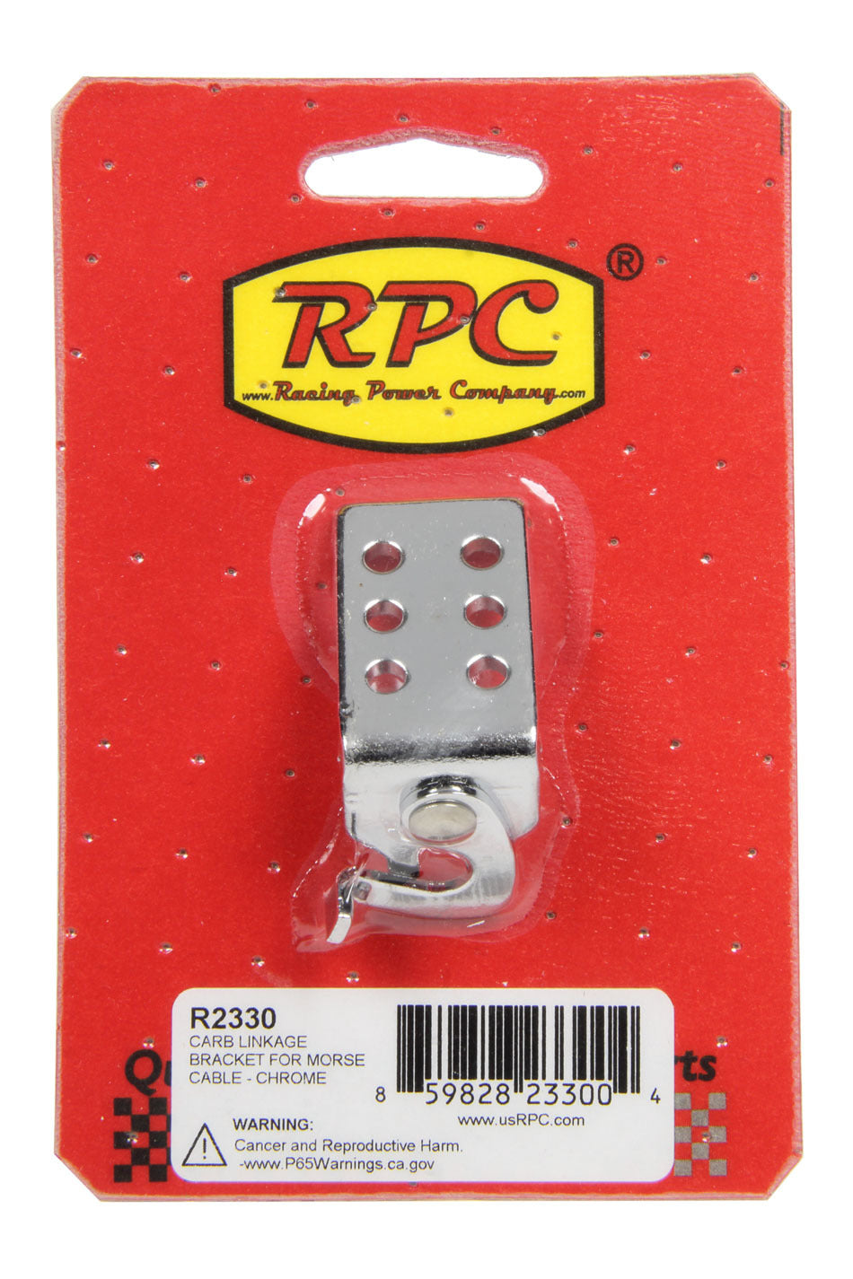 Racing Power Company R2330 Carb Linkage Bracket Morse Cable Chrome Racing Power Company R2330