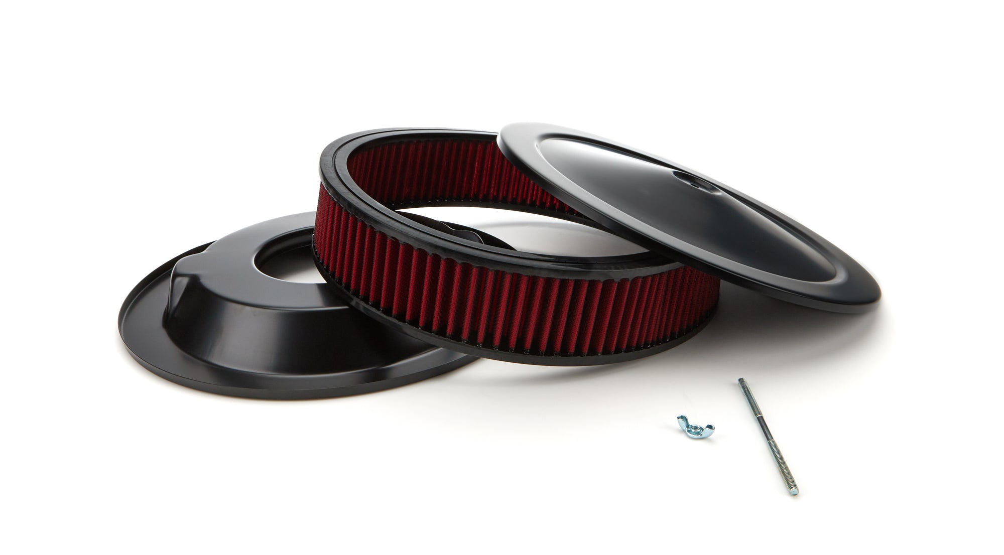 Racing Power Company R2350 14in X 3in Muscle Style Air Cleaner Black/Red Racing Power Company R2350