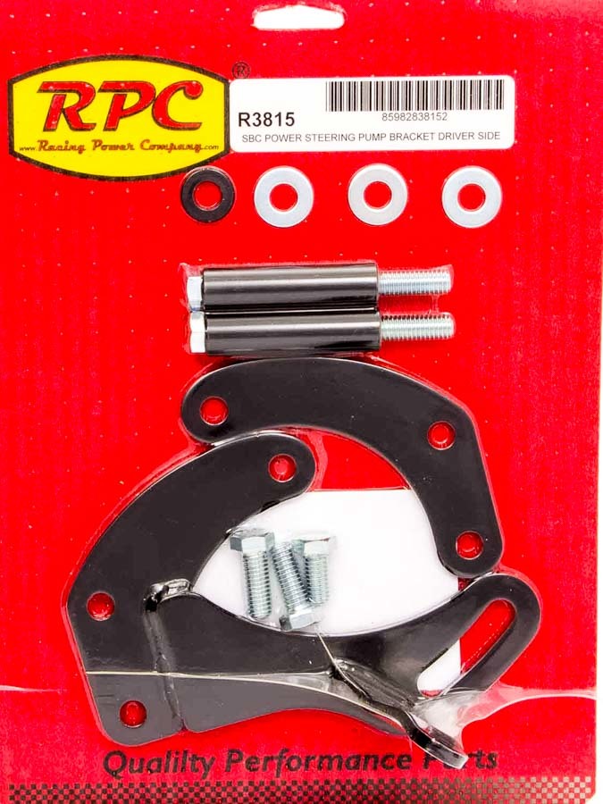Racing Power Company R3815 SBC Saginaw Power Steer Bracket Swp Black Racing Power Company R3815