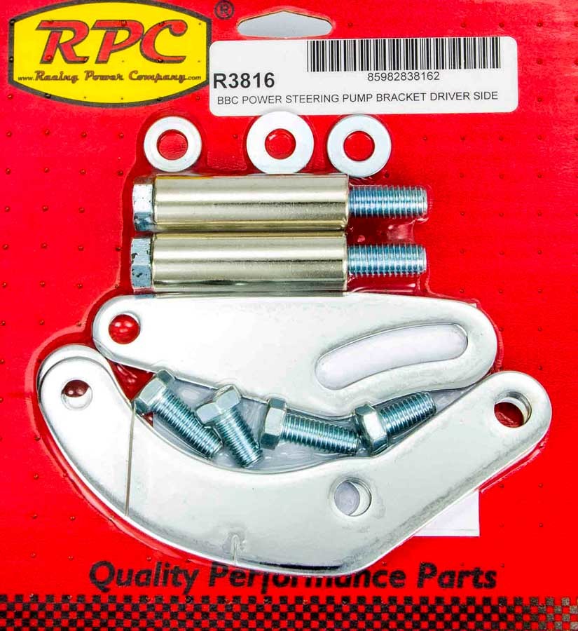 Racing Power Company R3816 BBC Saginaw Power Steer Bracket Swp Chrome Racing Power Company R3816