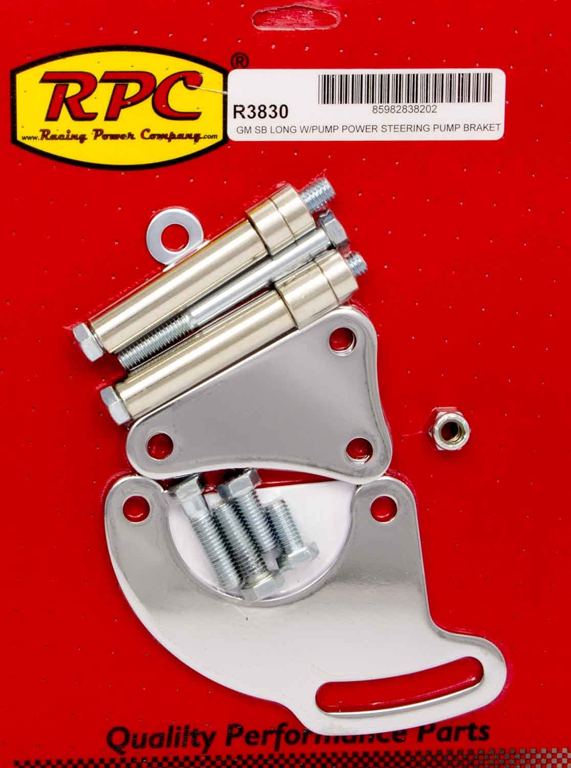 Racing Power Company R3830 SBC Saginaw Power Steer Bracket Lwp Chrome Racing Power Company R3830