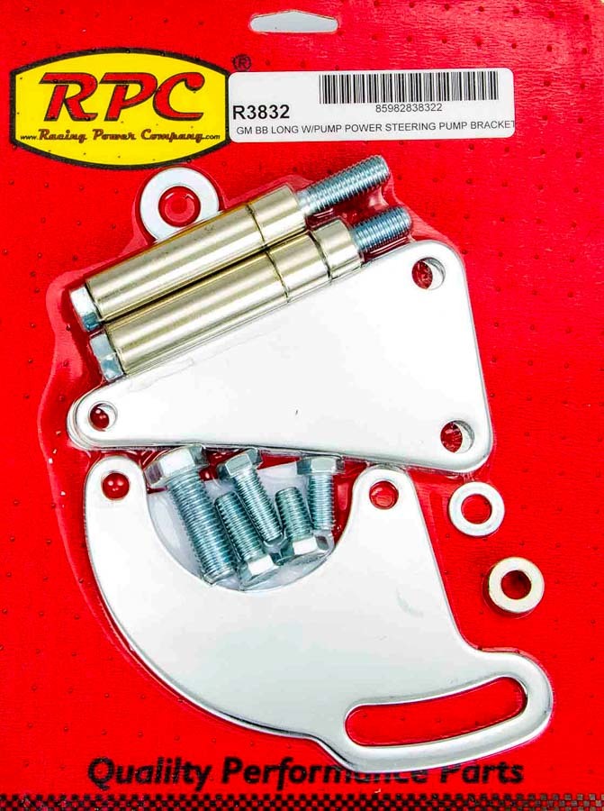 Racing Power Company R3832 BBC Saginaw Power Steer Bracket Lwp Chrome Racing Power Company R3832