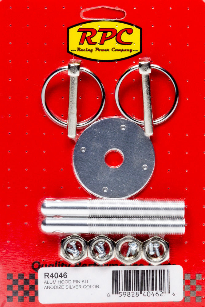 Racing Power Company R4046 Alum Hood Pin Kit Anodiz e Silver Racing Power Company R4046
