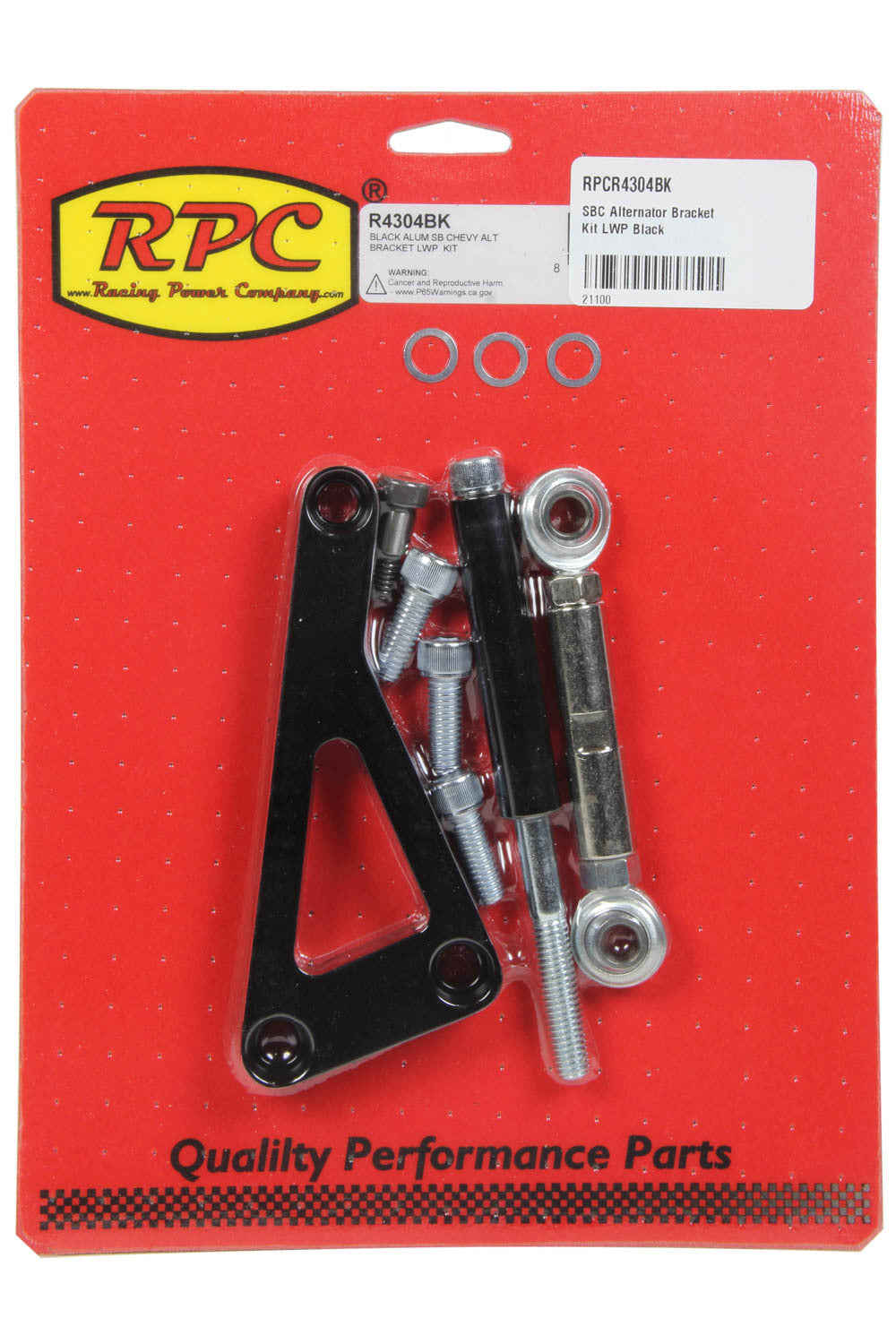 Racing Power Company R4304BK SBC Alternator Bracket Kit LWP Black Racing Power Company R4304BK