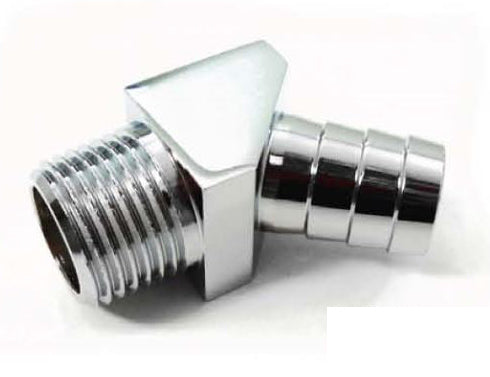 Racing Power Company R4528 Aluminum 45 Degree Fitti ng 1/2In NPT 5/8In Barbs Racing Power Company R4528
