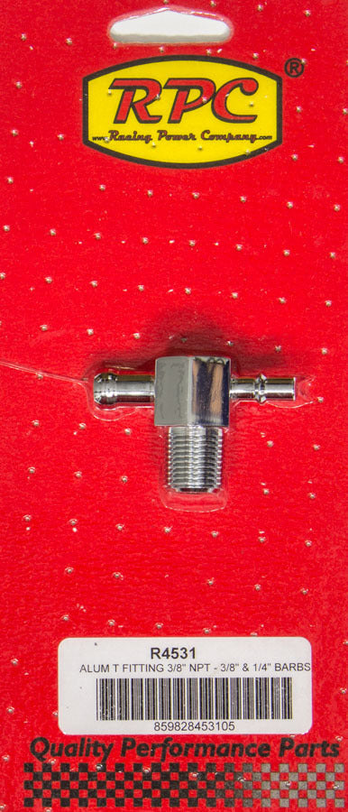 Racing Power Company R4531 T Fitting 1/2in Aluminum Chrome Racing Power Company R4531
