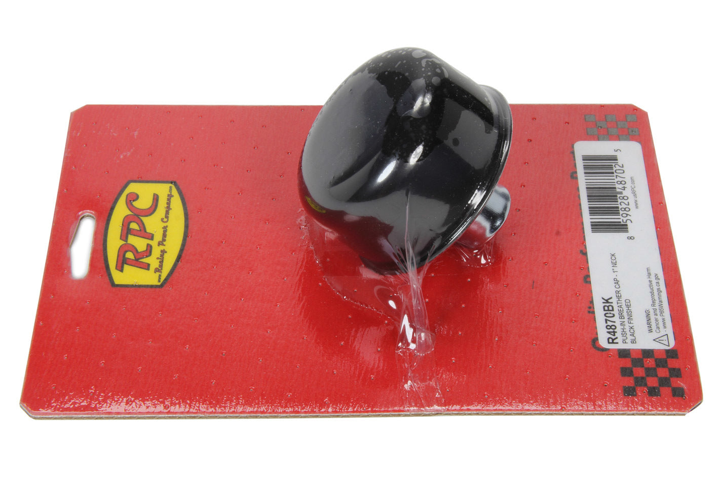 Racing Power Company R4870BK Push-In Breather Cap - Black Each Racing Power Company R4870BK