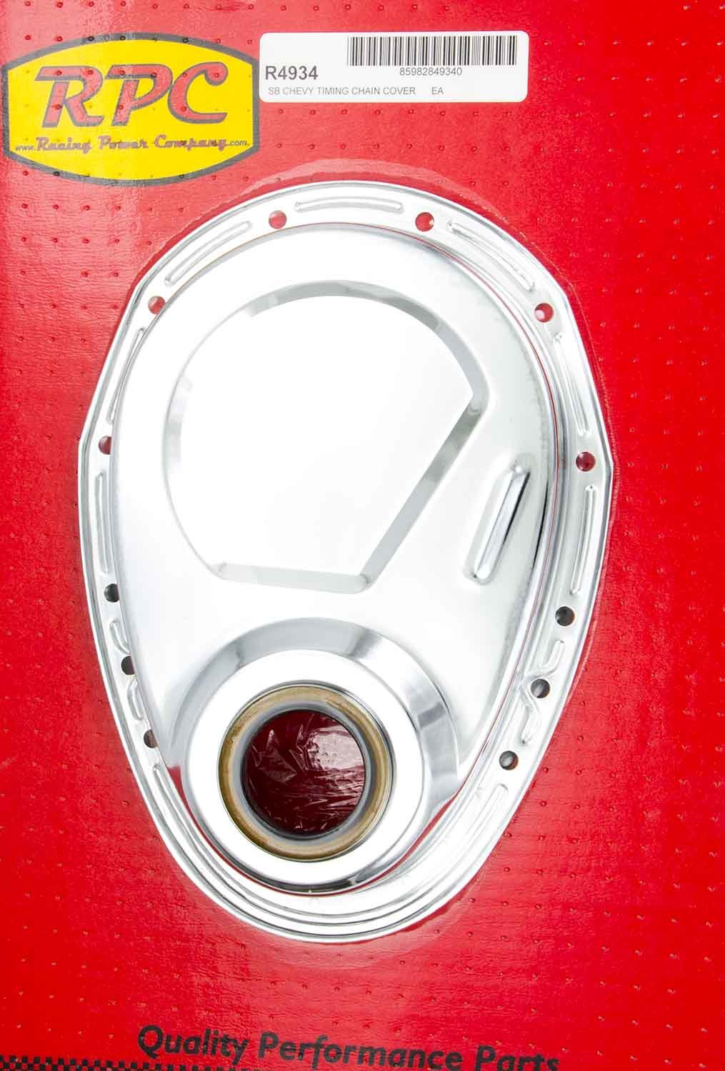Racing Power Company R4934 SBC Steel Timing Chain Cover Chrome Racing Power Company R4934