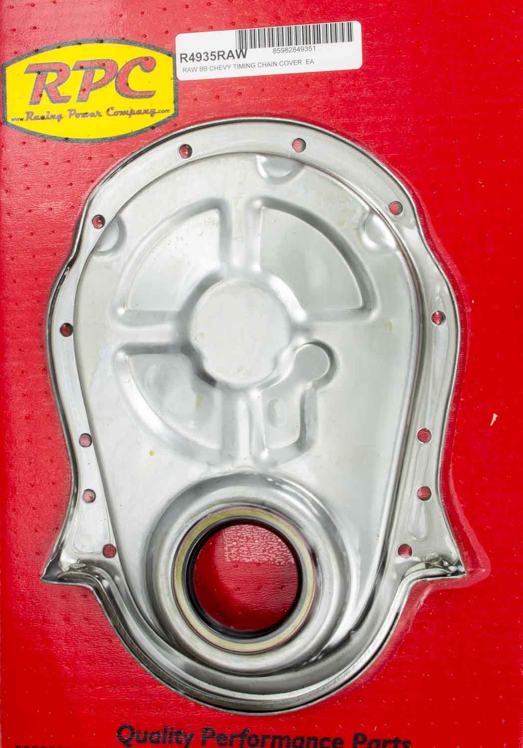Racing Power Company R4935RAW BBC Steel Timing Chain Cover Unplated Racing Power Company R4935RAW