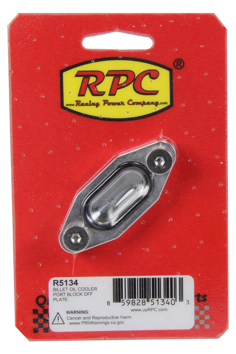 Racing Power Company R5134 Oil Cooler Port Block Off Plate Billet Racing Power Company R5134