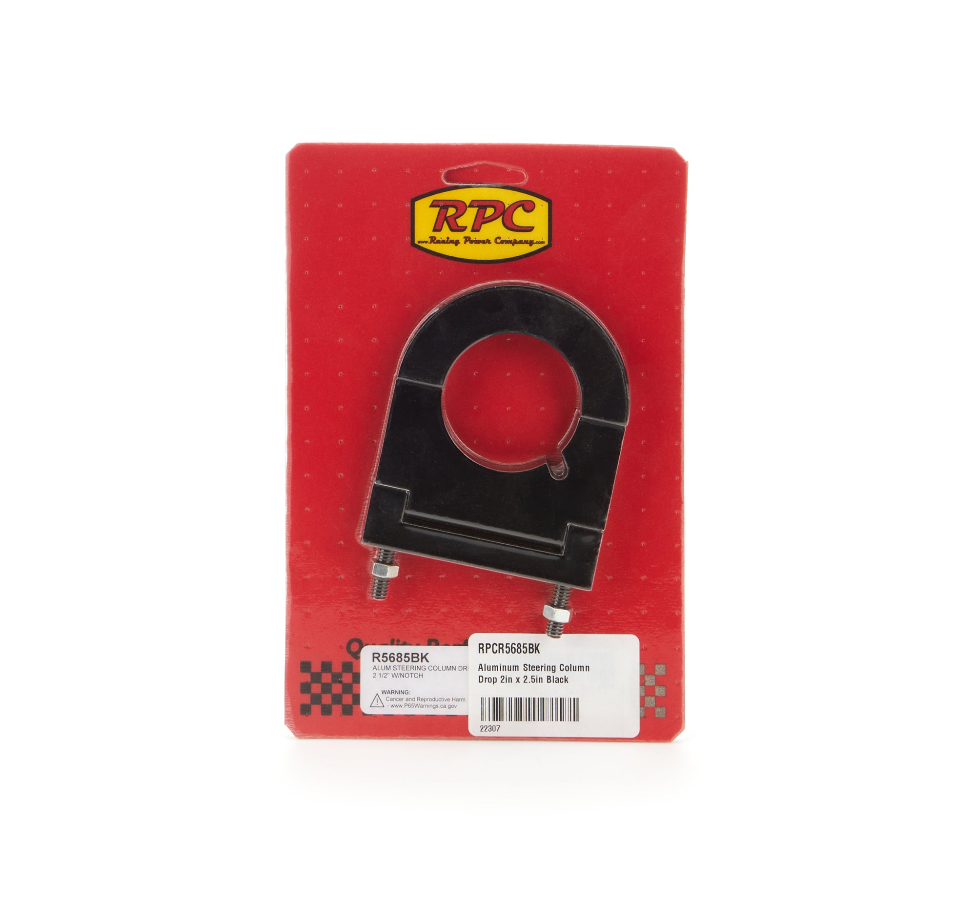 Racing Power Company R5685BK Aluminum Steering Column Drop 2in x 2.5in Black Racing Power Company R5685BK