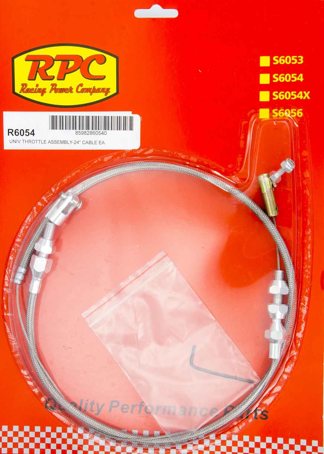 Racing Power Company R6054 Stainless Throttle Cable 24in Racing Power Company R6054