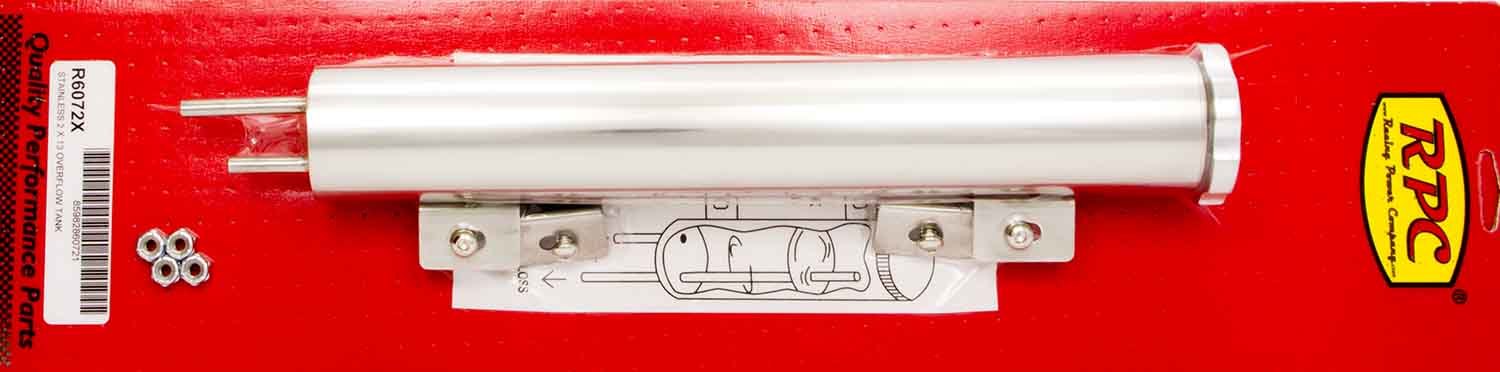 Racing Power Company R6072X 13in Polished Stainless Overflow Tank Racing Power Company R6072X