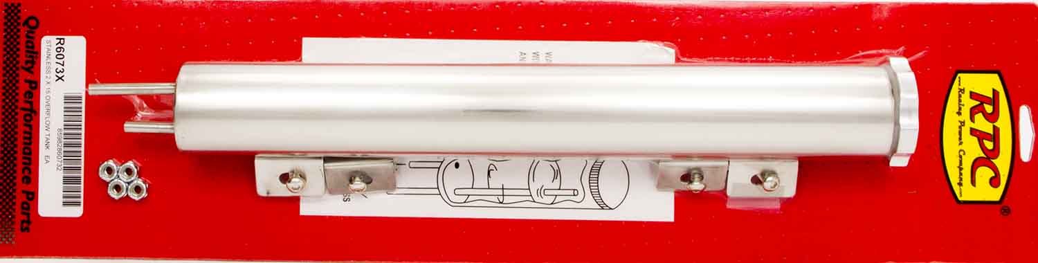 Racing Power Company R6073X 15in Polished Stainless Overflow Tank Racing Power Company R6073X
