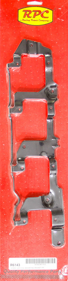 Racing Power Company R6143 LS Coil Mounting Bracket Pair Black Steel Racing Power Company R6143